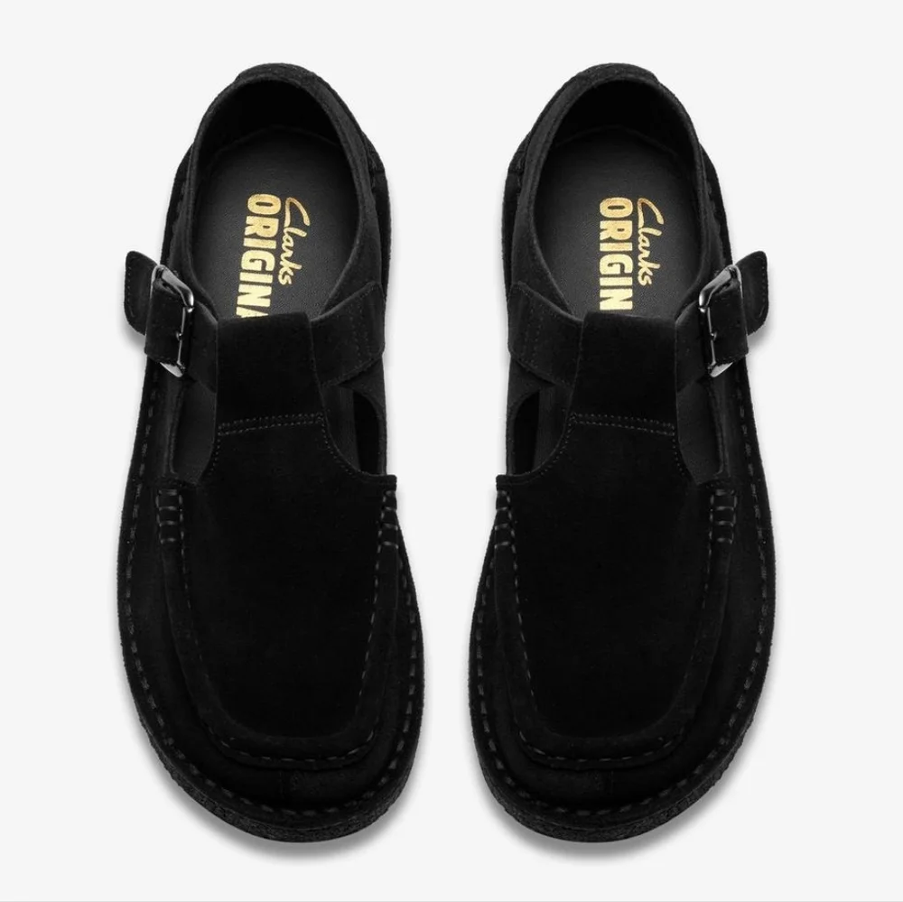 Clarks Originals Nomad T Bar Black Suede Size 8.5 - Picture 3 of 12